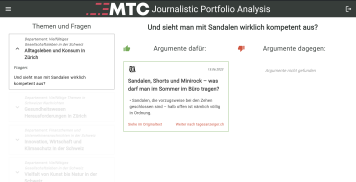 View of the Journalistic Portfolio Analysis layout